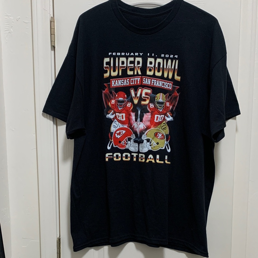 Super Bowl Kansas City Chiefs vs San Francisco 49ers T Shirt Men’s XL no tags
